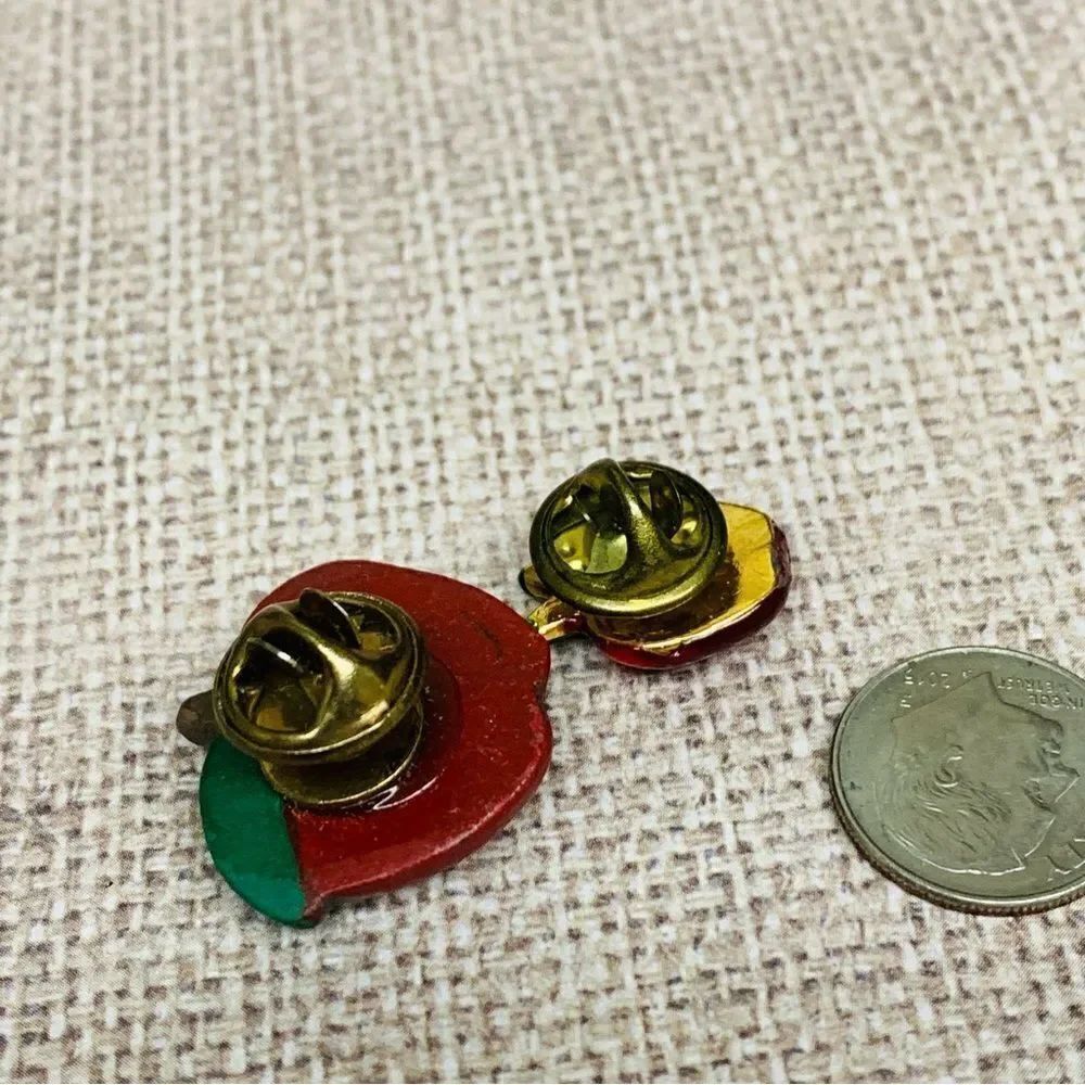 Apple Straight Back Pins Set of 2 - Picture 3 of 3